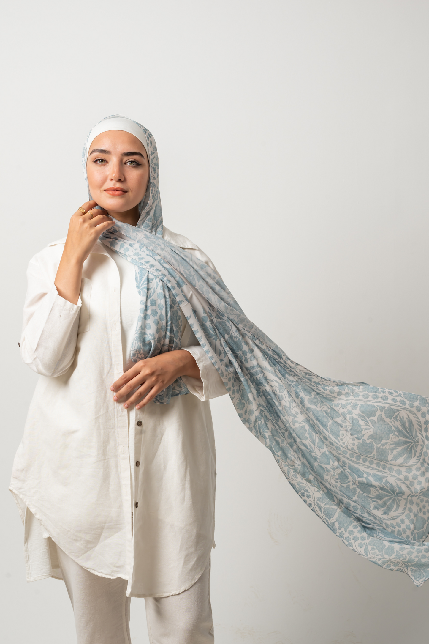 Royal Arabic Motif Chiffon Scarf
