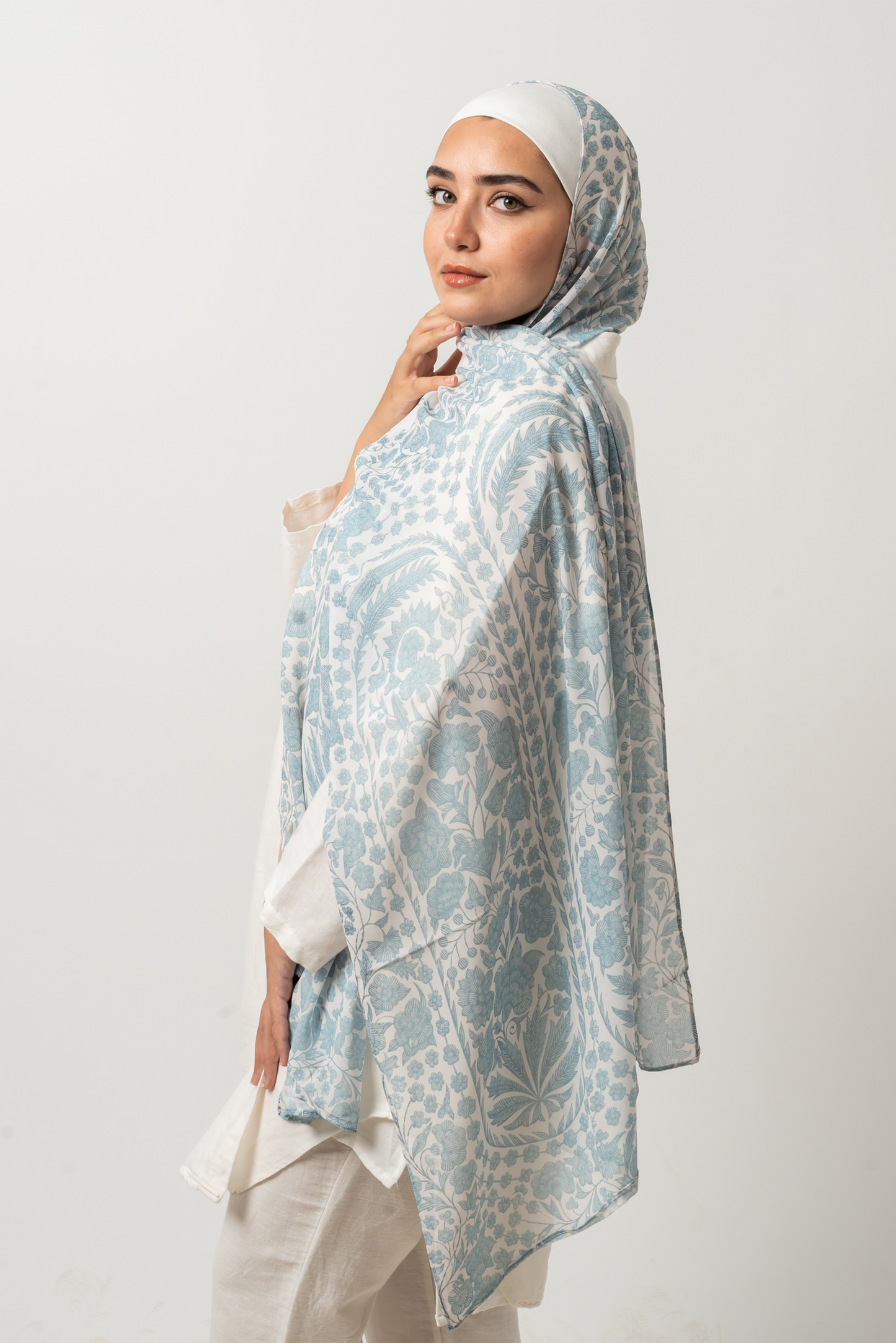 Royal Arabic Motif Chiffon Scarf