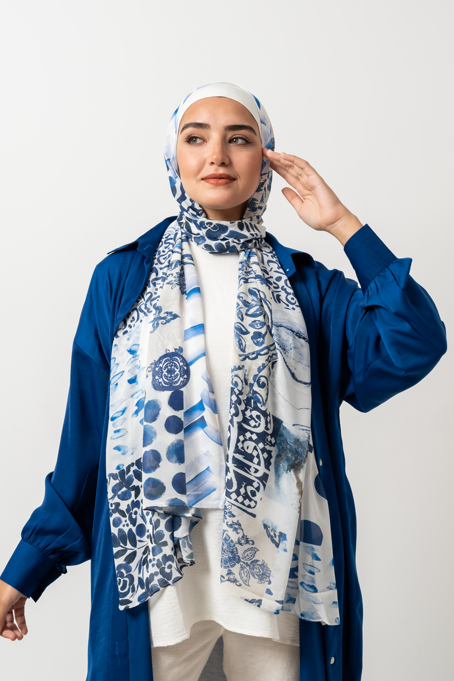 Blueish Arabica Chiffon Scarf