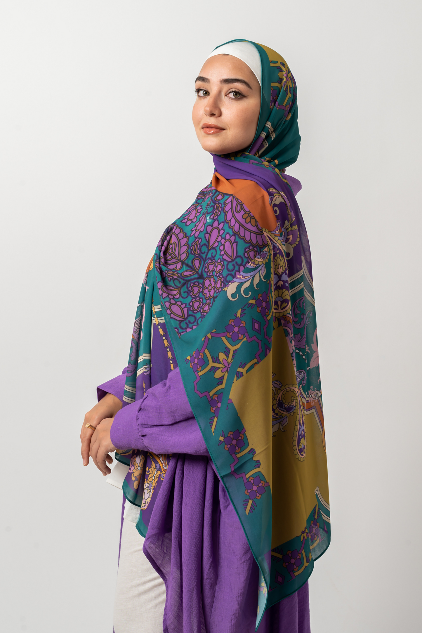 Emerald Chiffon Scarf