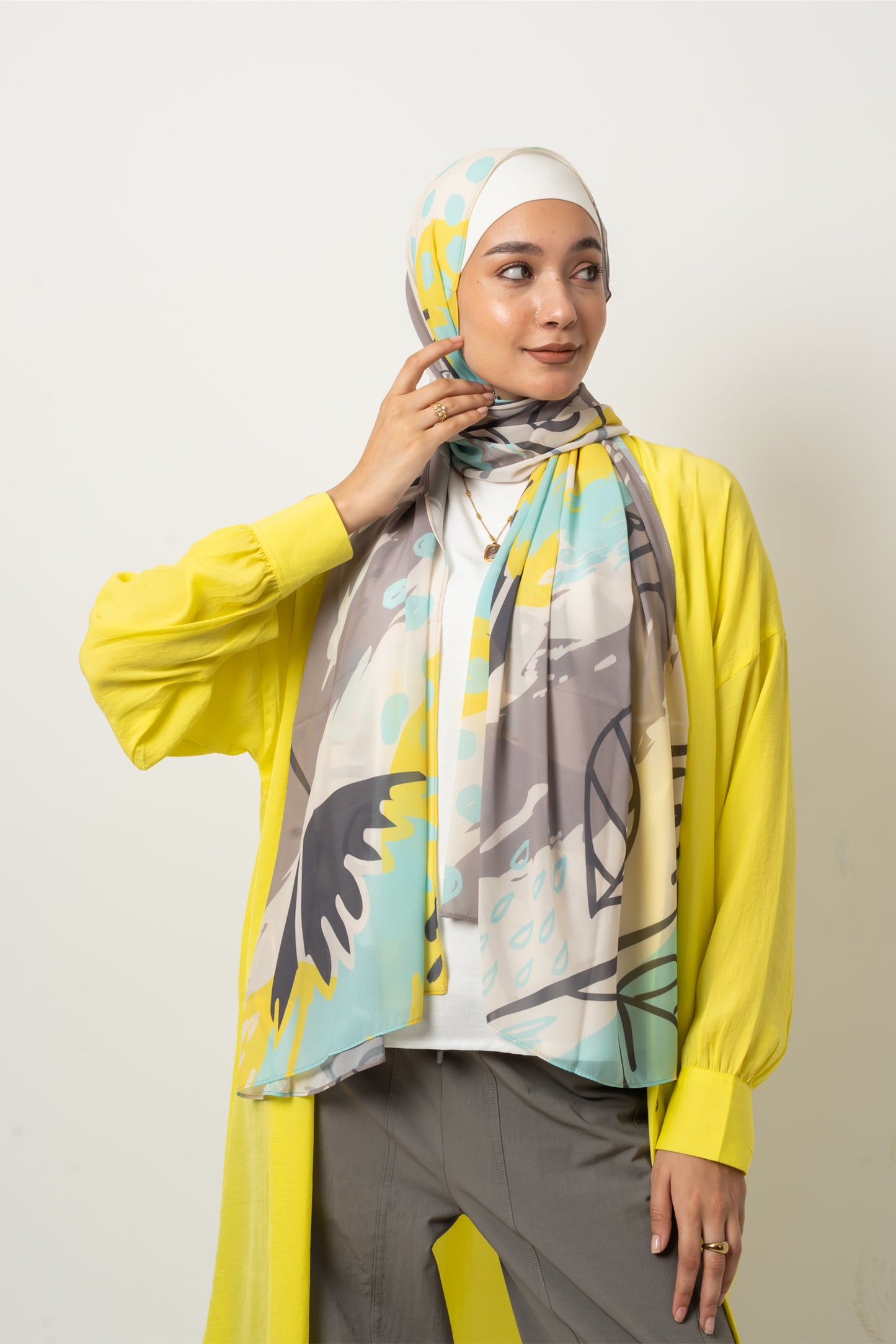 Golden Ash Chiffon Scarf