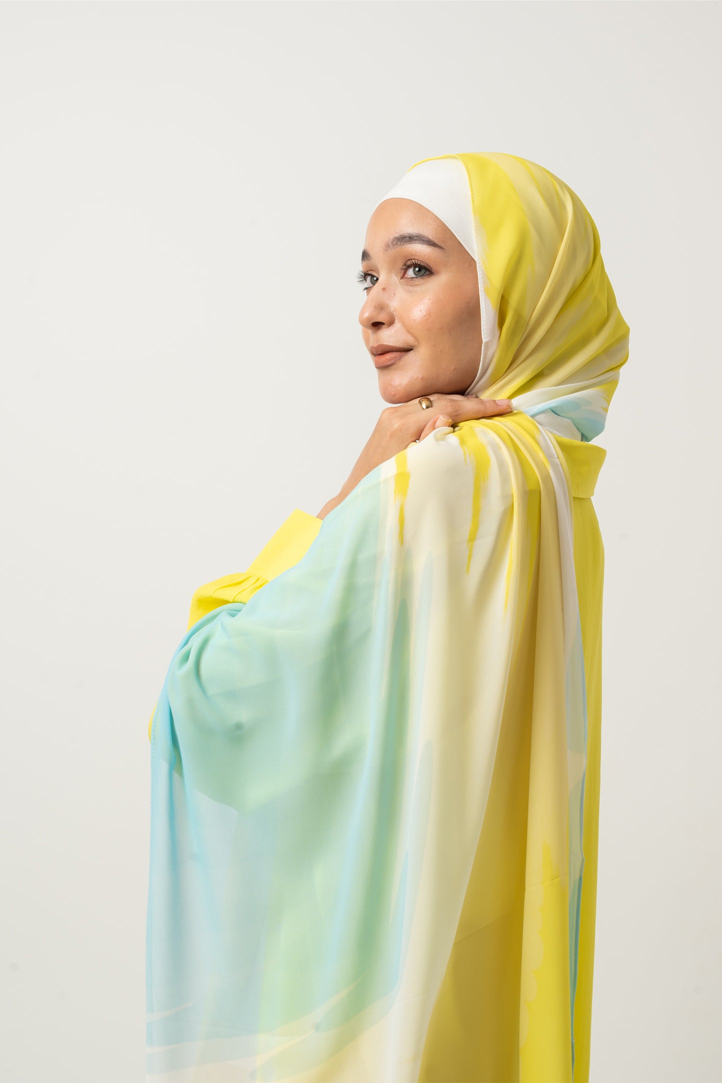 Golden Ocean Gradient Chiffon Scarf