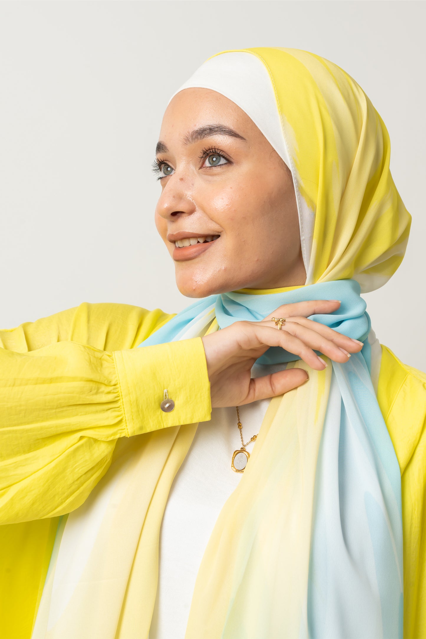 Golden Ocean Gradient Chiffon Scarf
