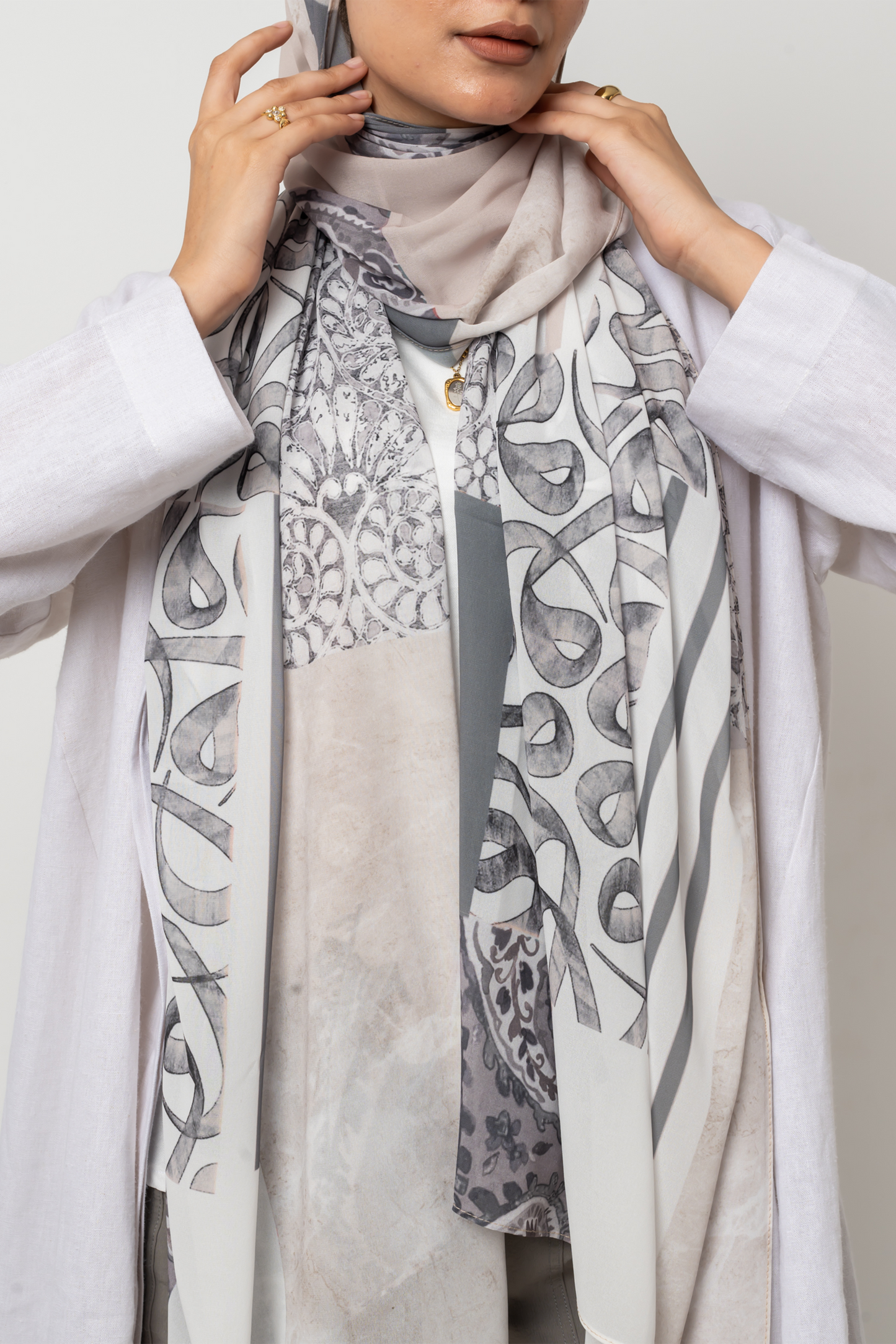 Grey Arabica Chiffon Scarf