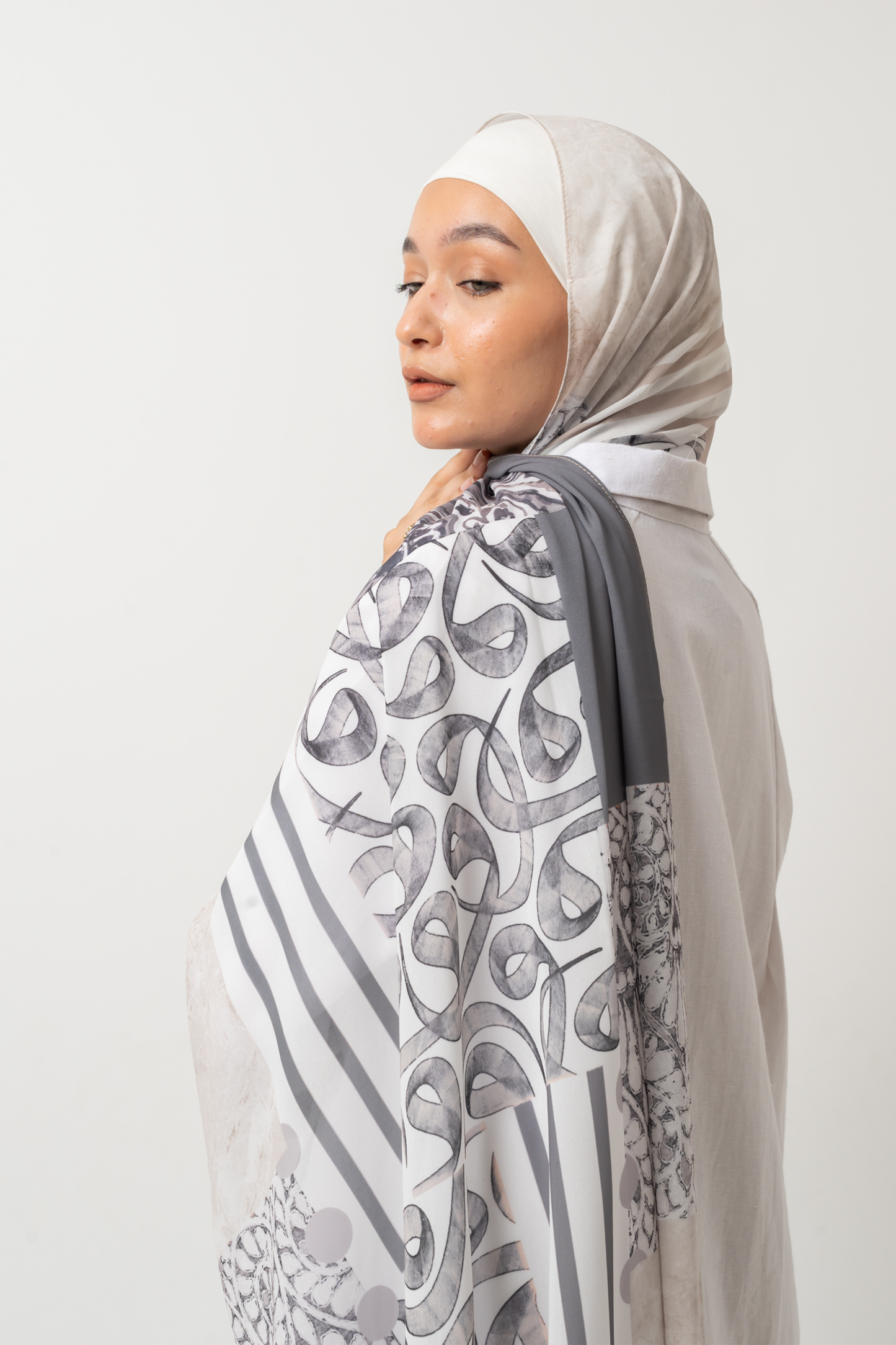 Grey Arabica Chiffon Scarf