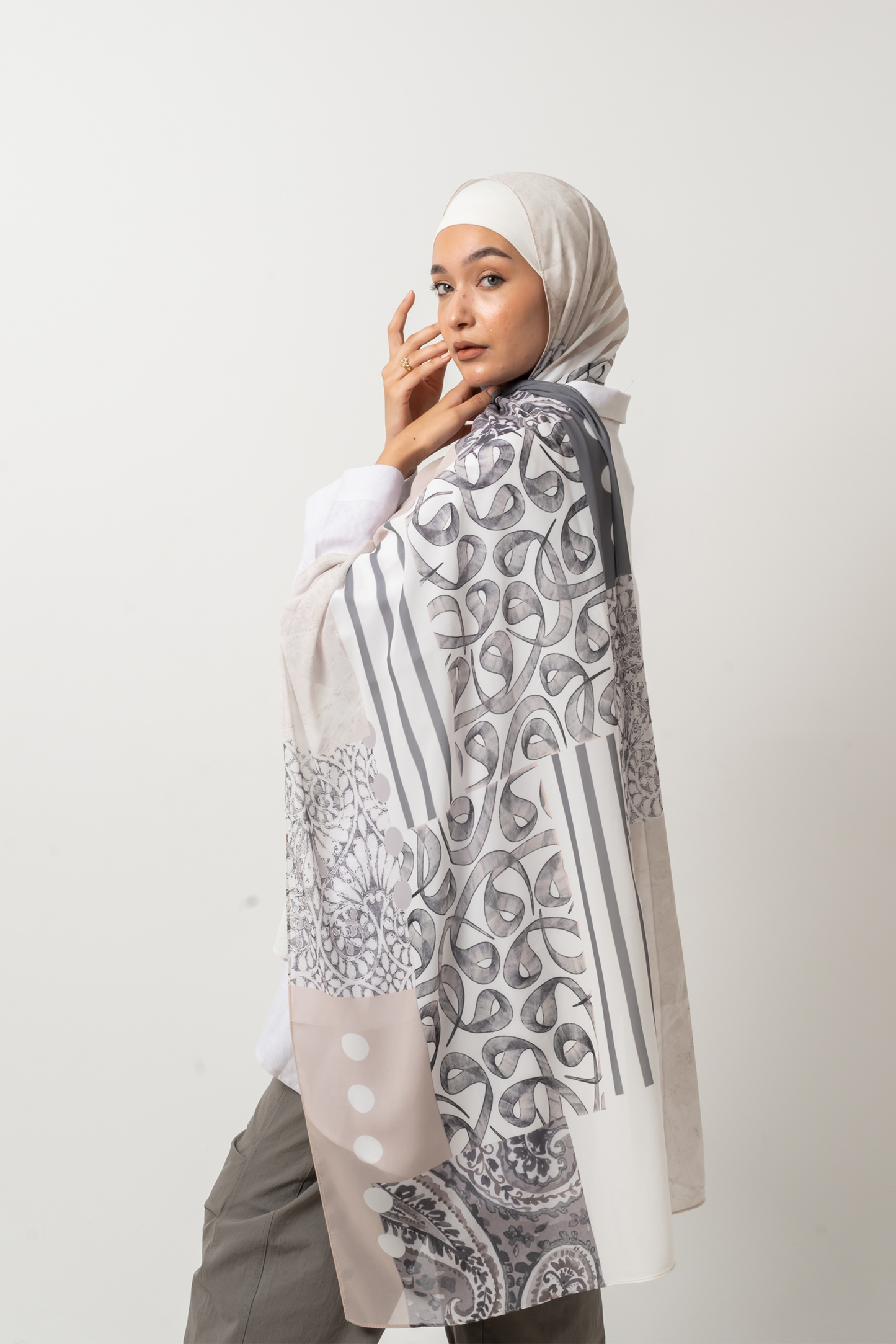 Grey Arabica Chiffon Scarf