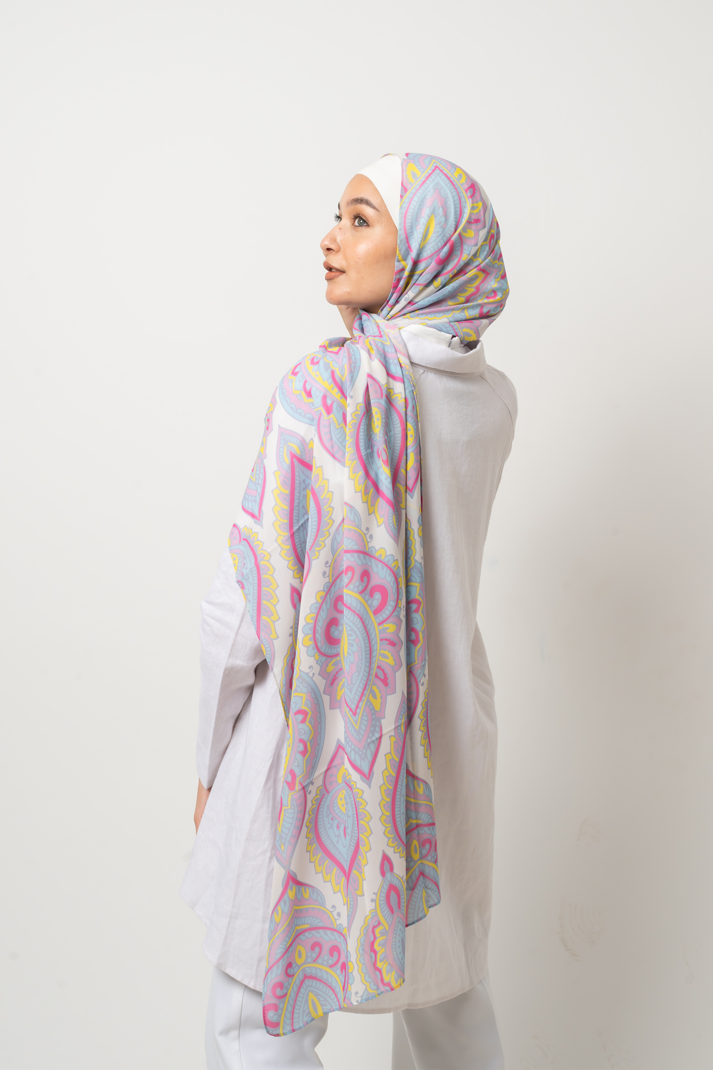 Sunrise Peacock Chiffon Scarf