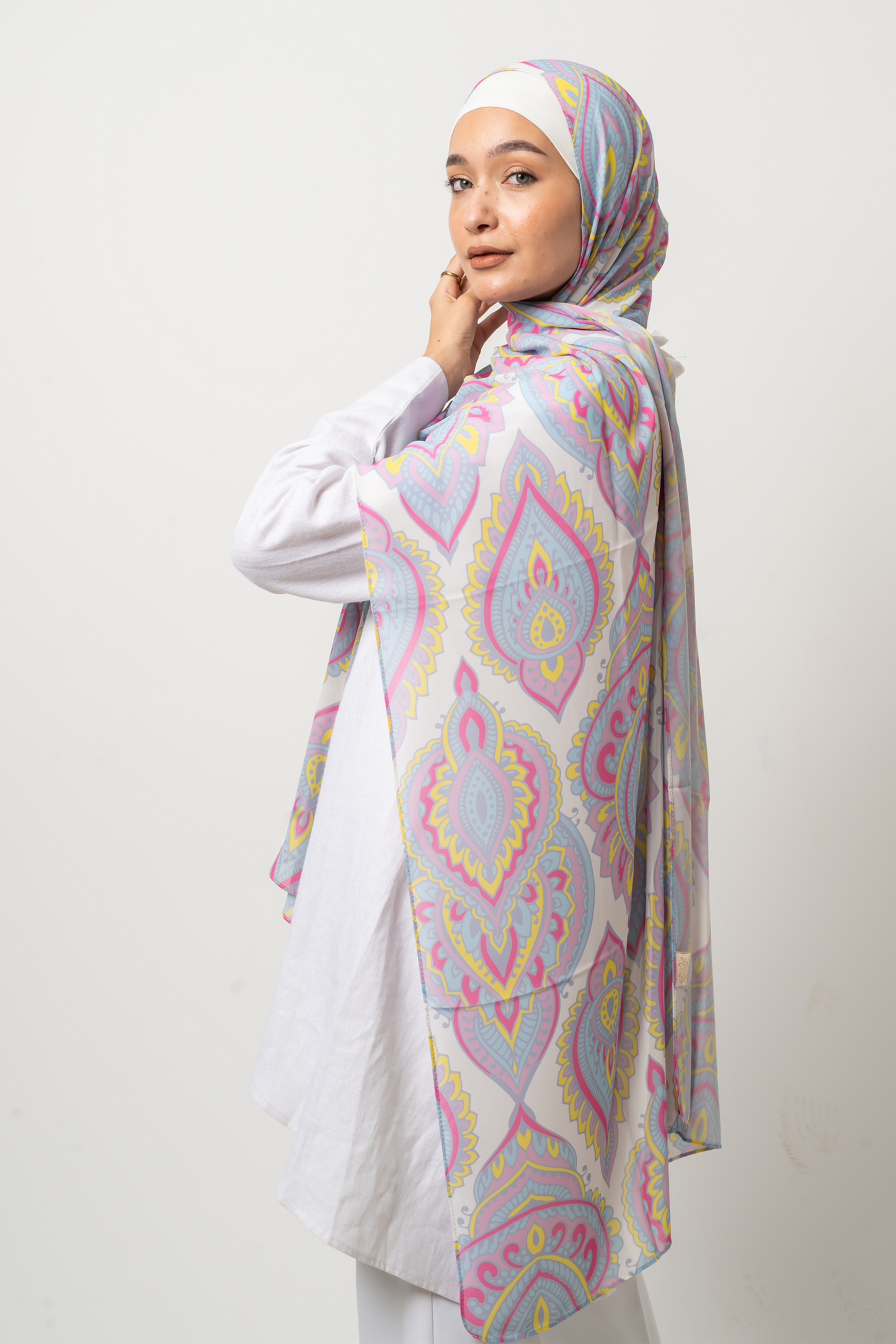 Sunrise Peacock Chiffon Scarf