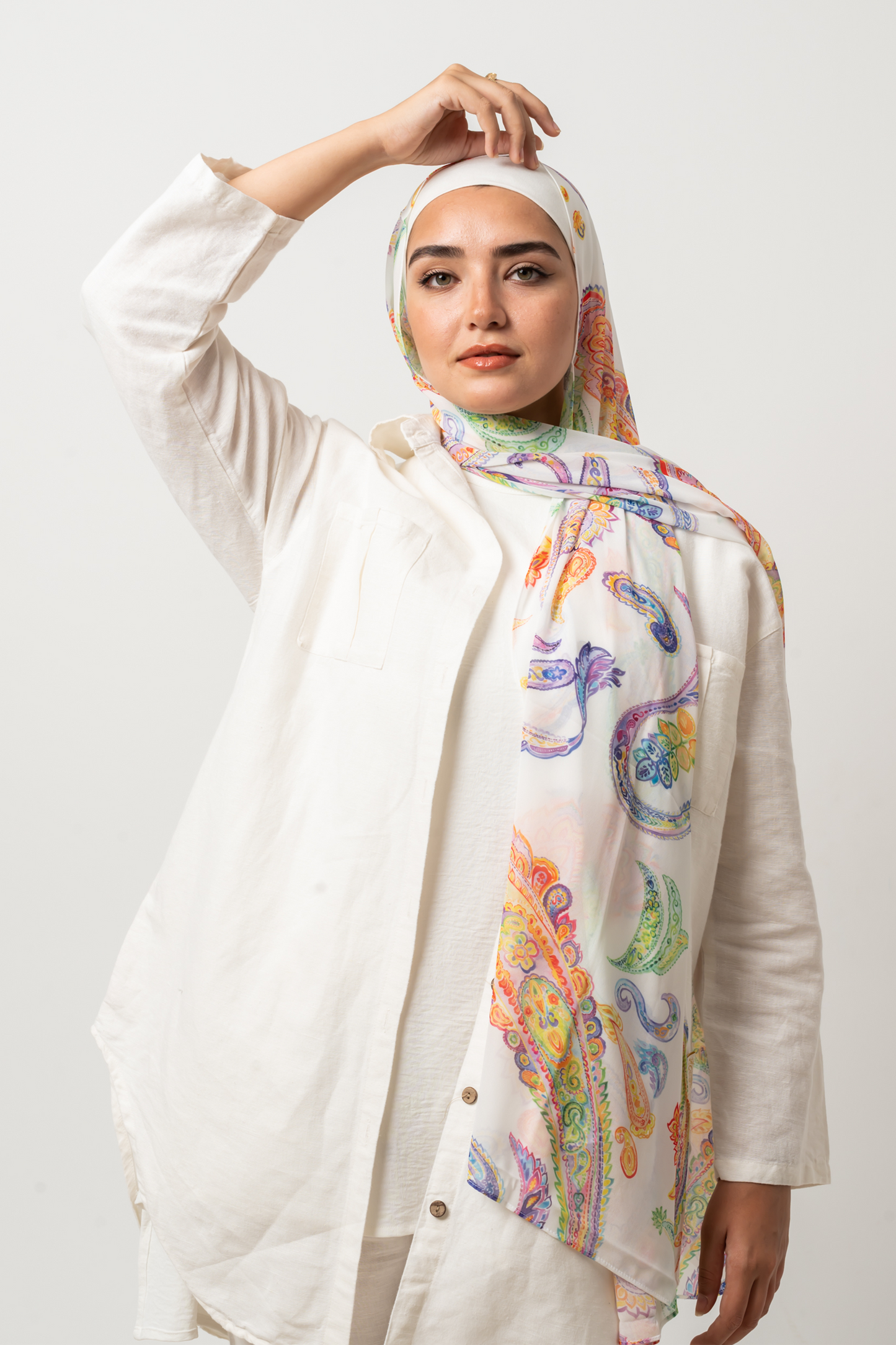 Sunset Persian Chiffon Scarf