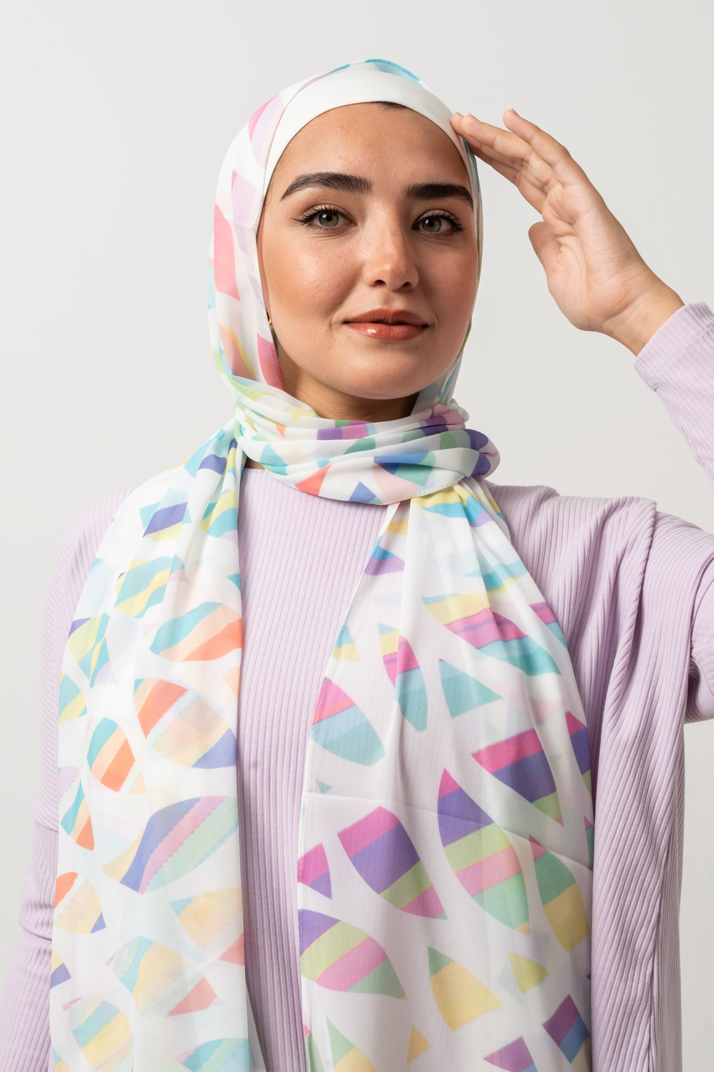 Vibrant Leaves Chiffon Scarf