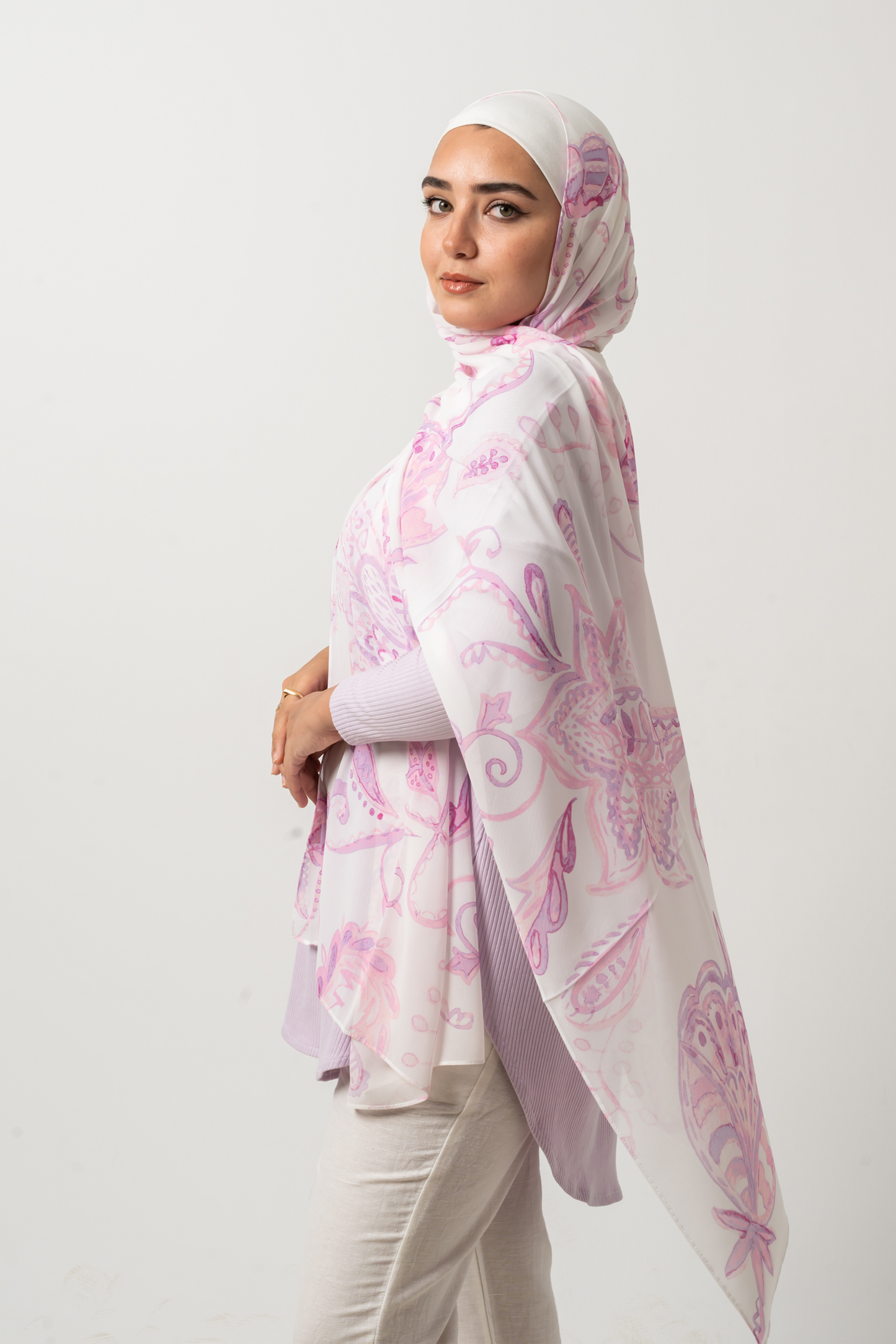 Lavender Mist Chiffon Scarf