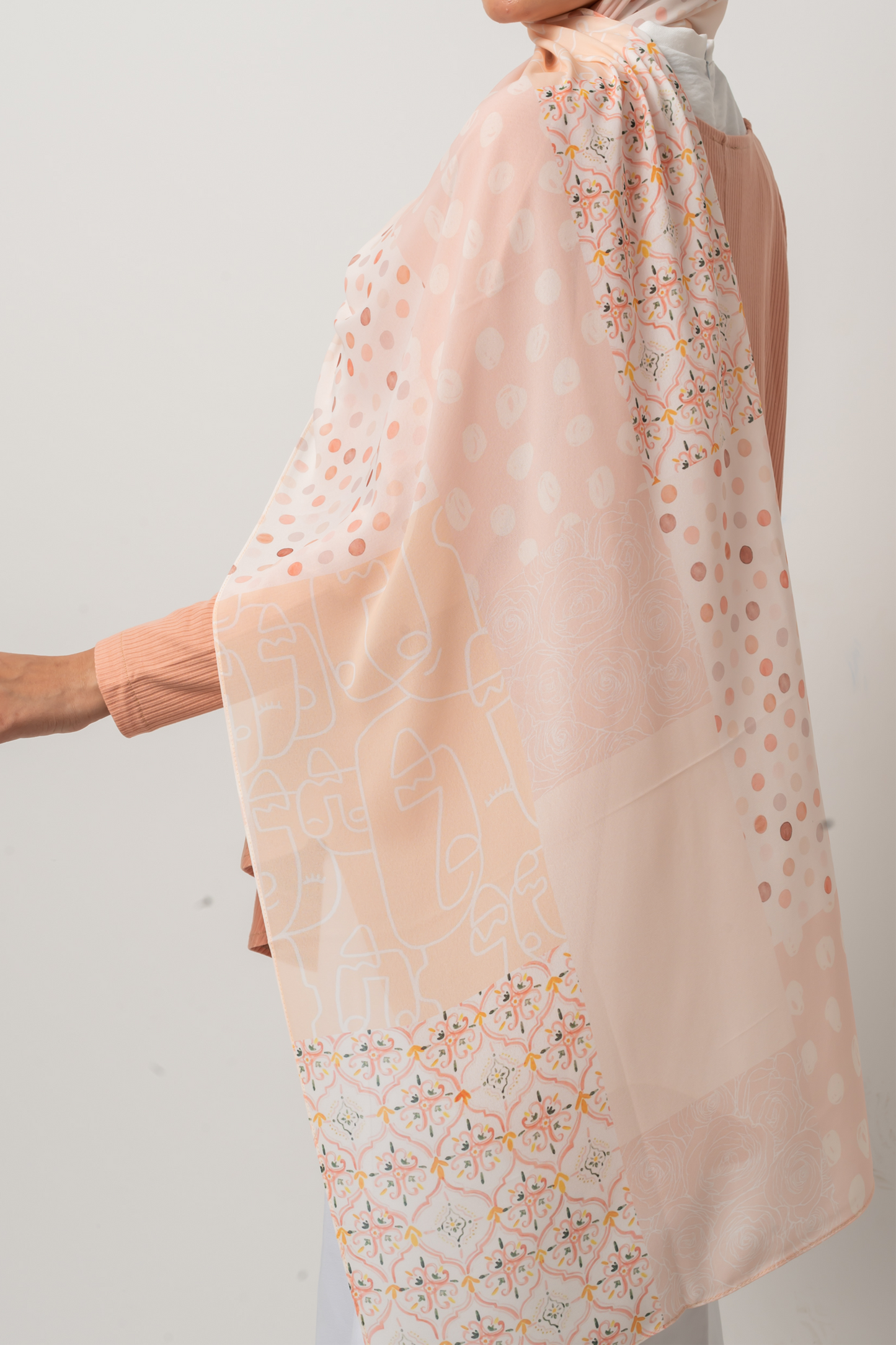 Peach Whisper Chiffon Scarf