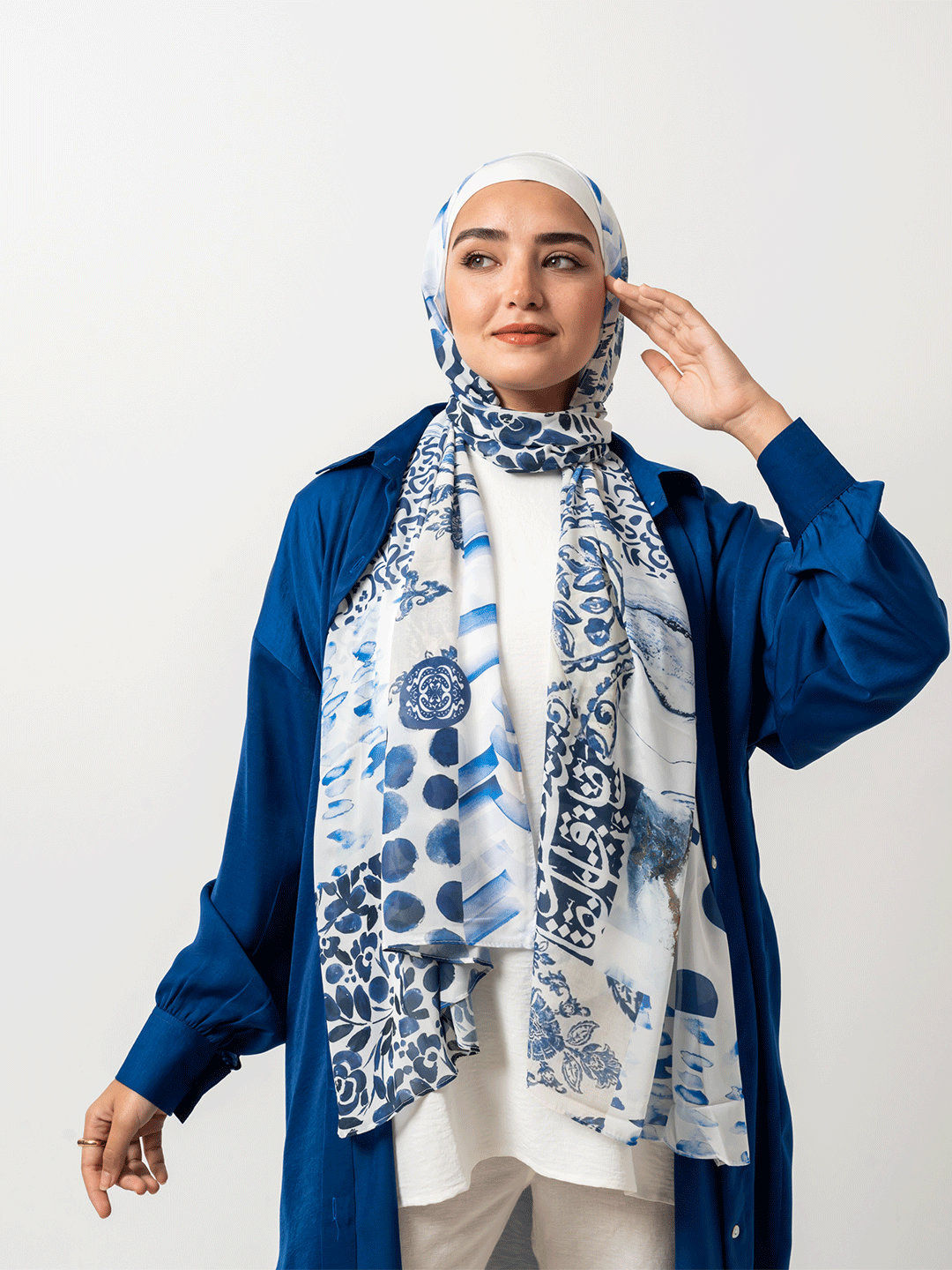 Blueish Arabica Chiffon Scarf
