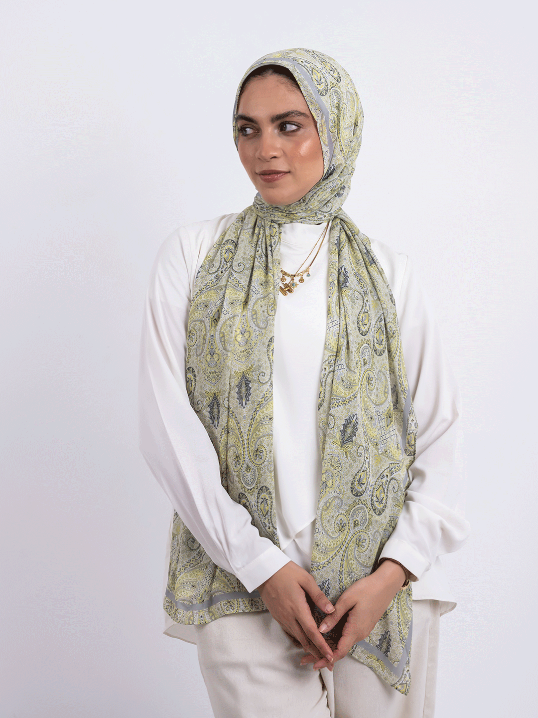 Pale Lime Paisley - Sunlit Willow