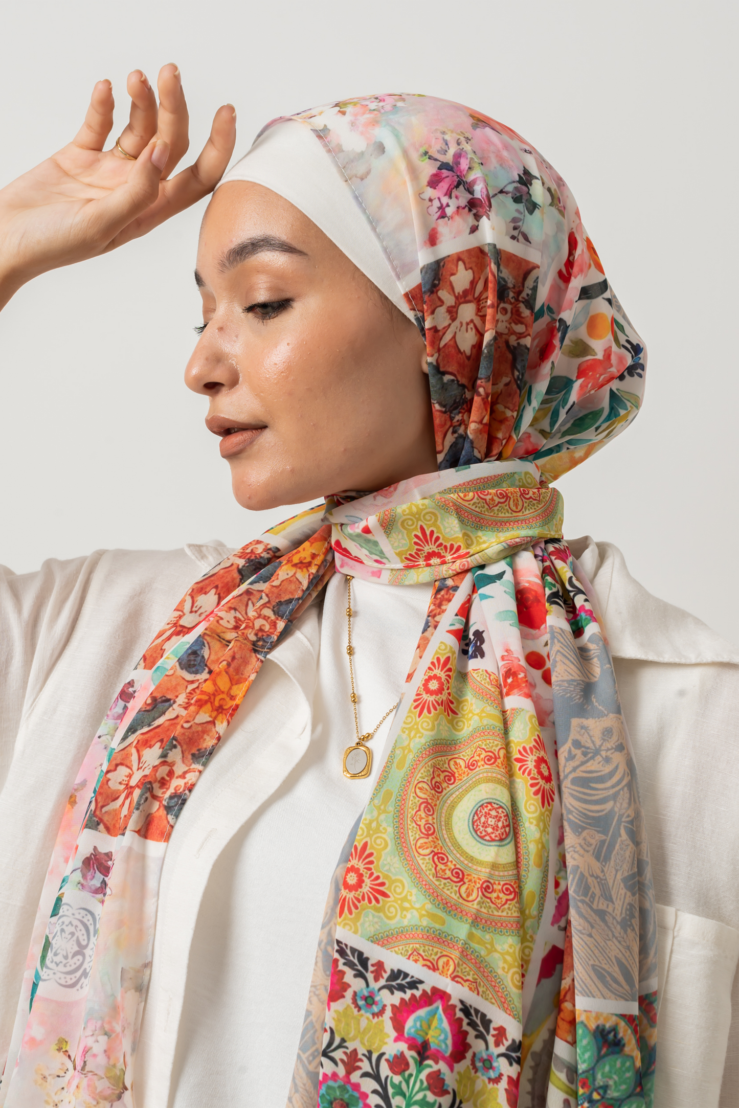 Warm Patches Chiffon Scarf