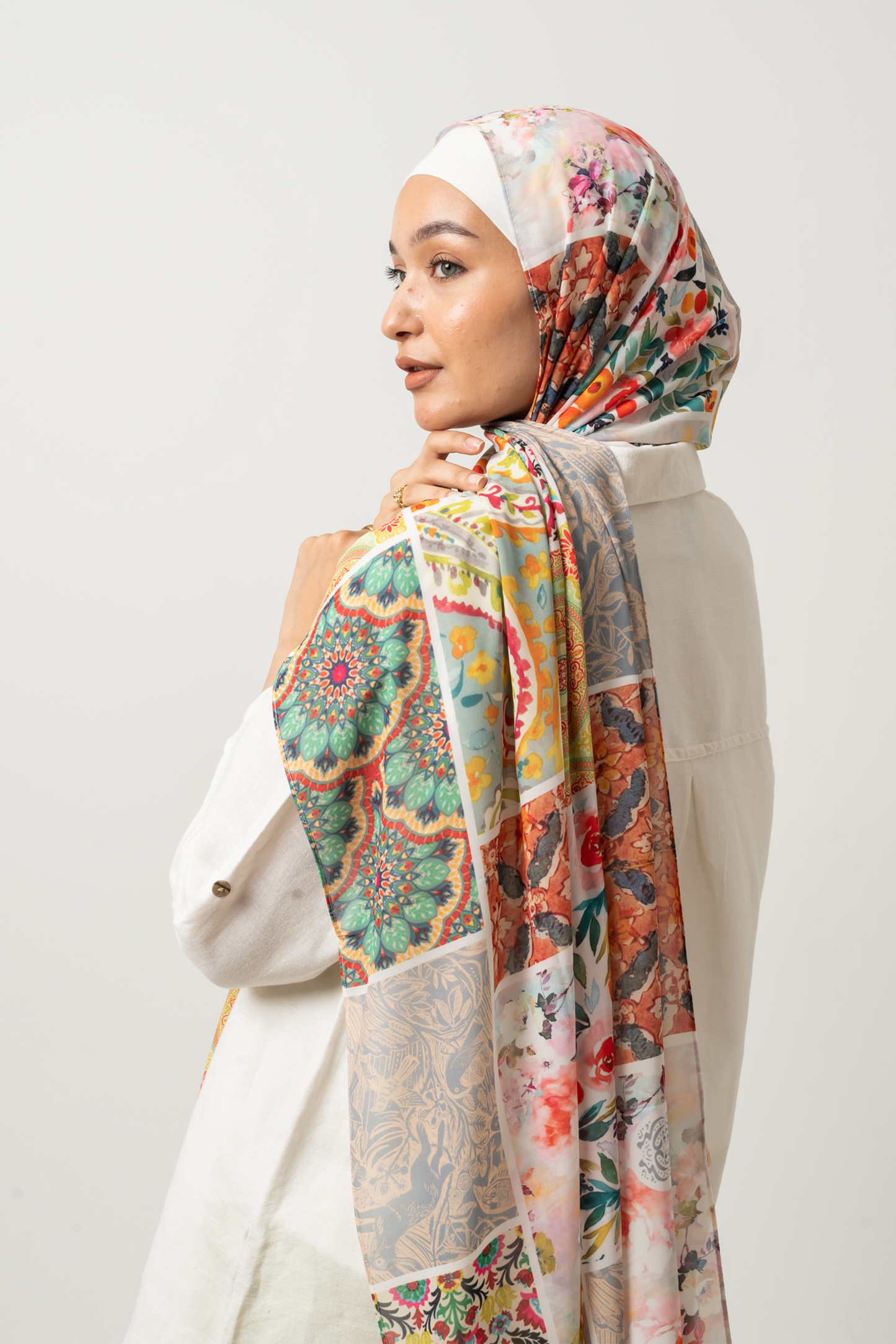 Warm Patches Chiffon Scarf