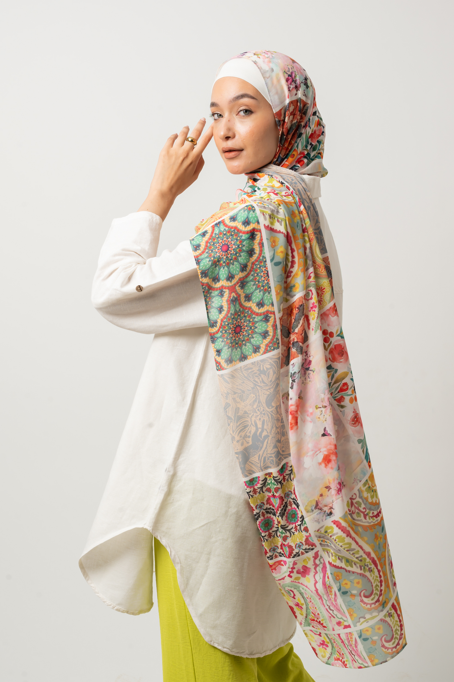 Warm Patches Chiffon Scarf