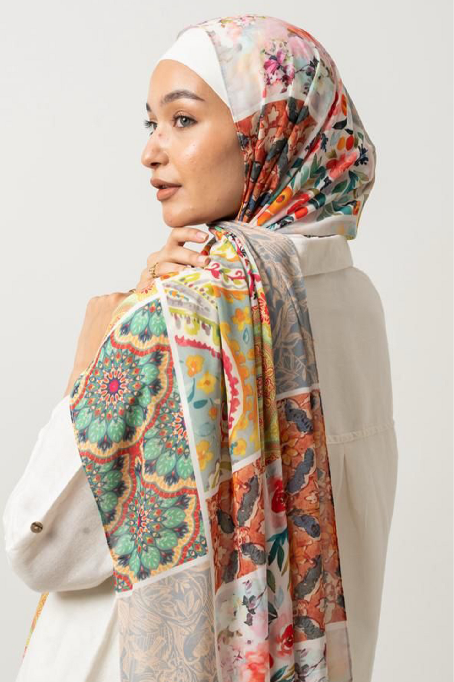 Warm Patches Chiffon Scarf