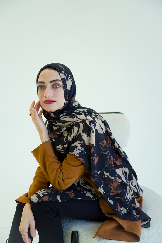 Midnight Havan Chiffon Scarf