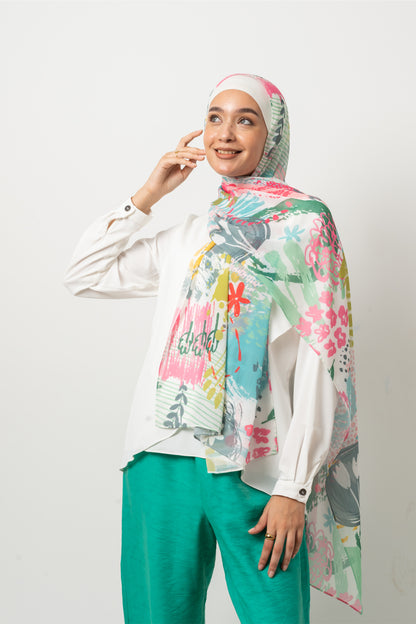 Abstract Splash Chiffon Scarf