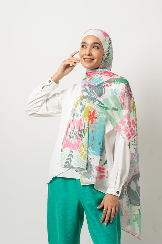 Abstract Splash Chiffon Scarf
