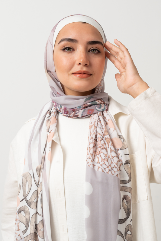 Beige Arabic Chiffon Scarf