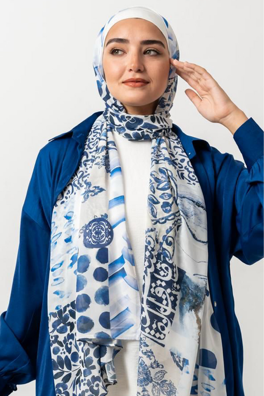 Blueish Arabica Chiffon Scarf
