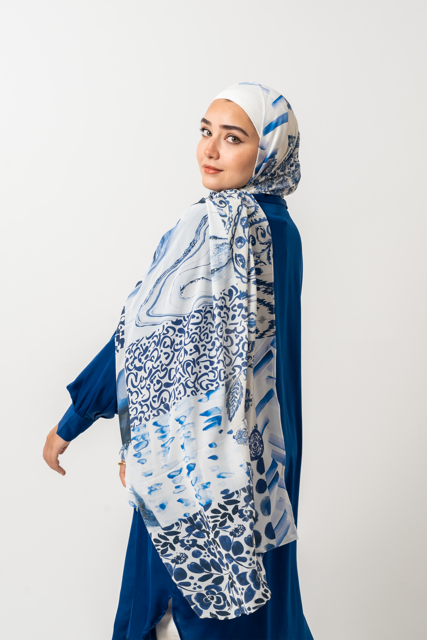 Blueish Arabica Chiffon Scarf