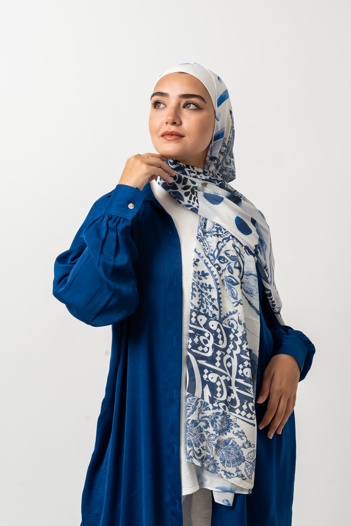 Blueish Arabica Chiffon Scarf