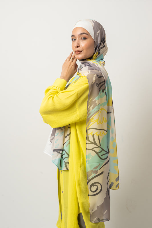 Golden Ash Chiffon Scarf