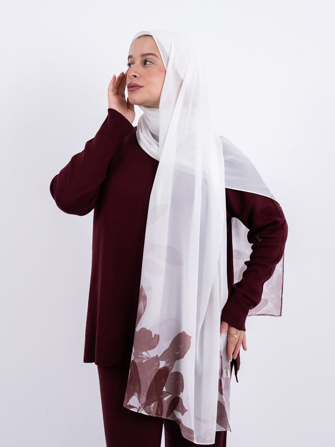 Gradient Burgundy Scarf