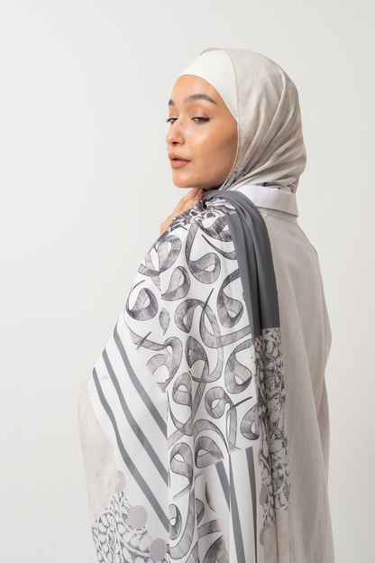 Grey Arabica Chiffon Scarf