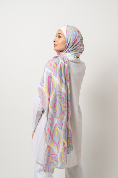 Sunrise Peacock Chiffon Scarf