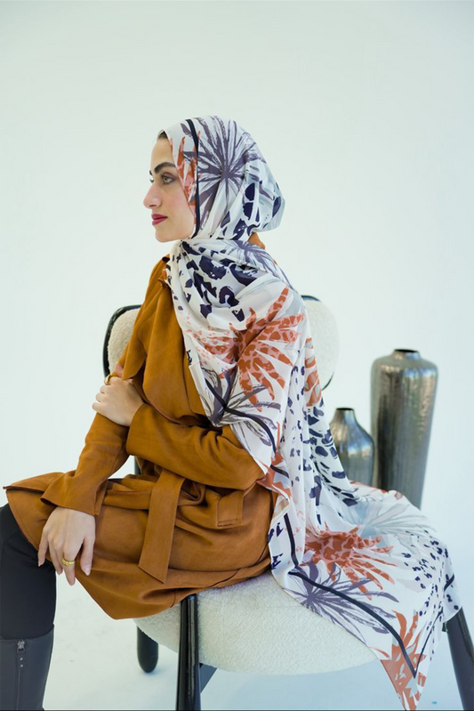 Noir & Havan Contrast Chiffon Scarf