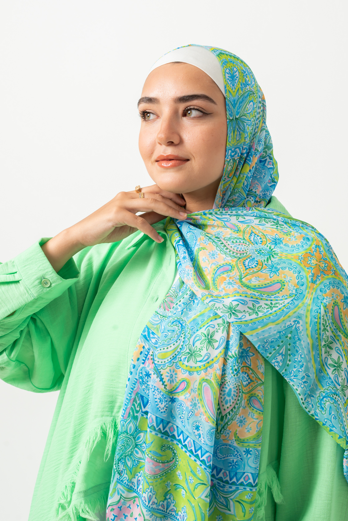 Ocean Emerald Chiffon Scarf