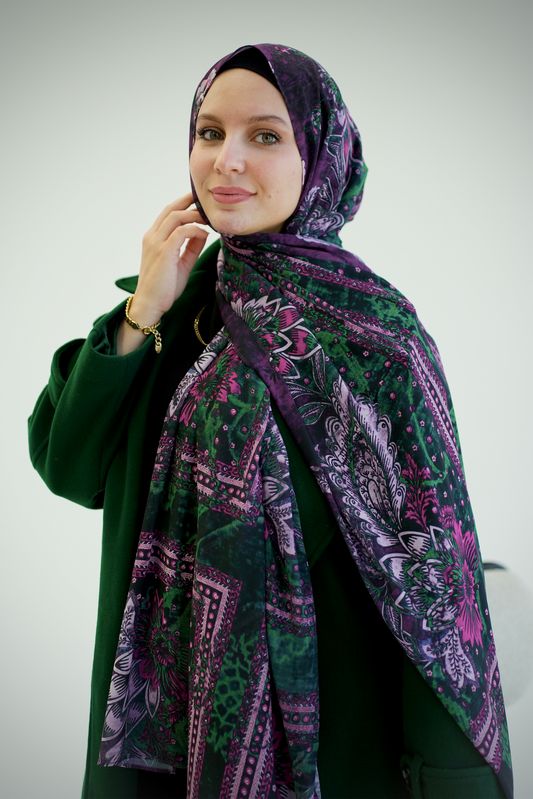 Mystic Bloom Chiffon Scarf