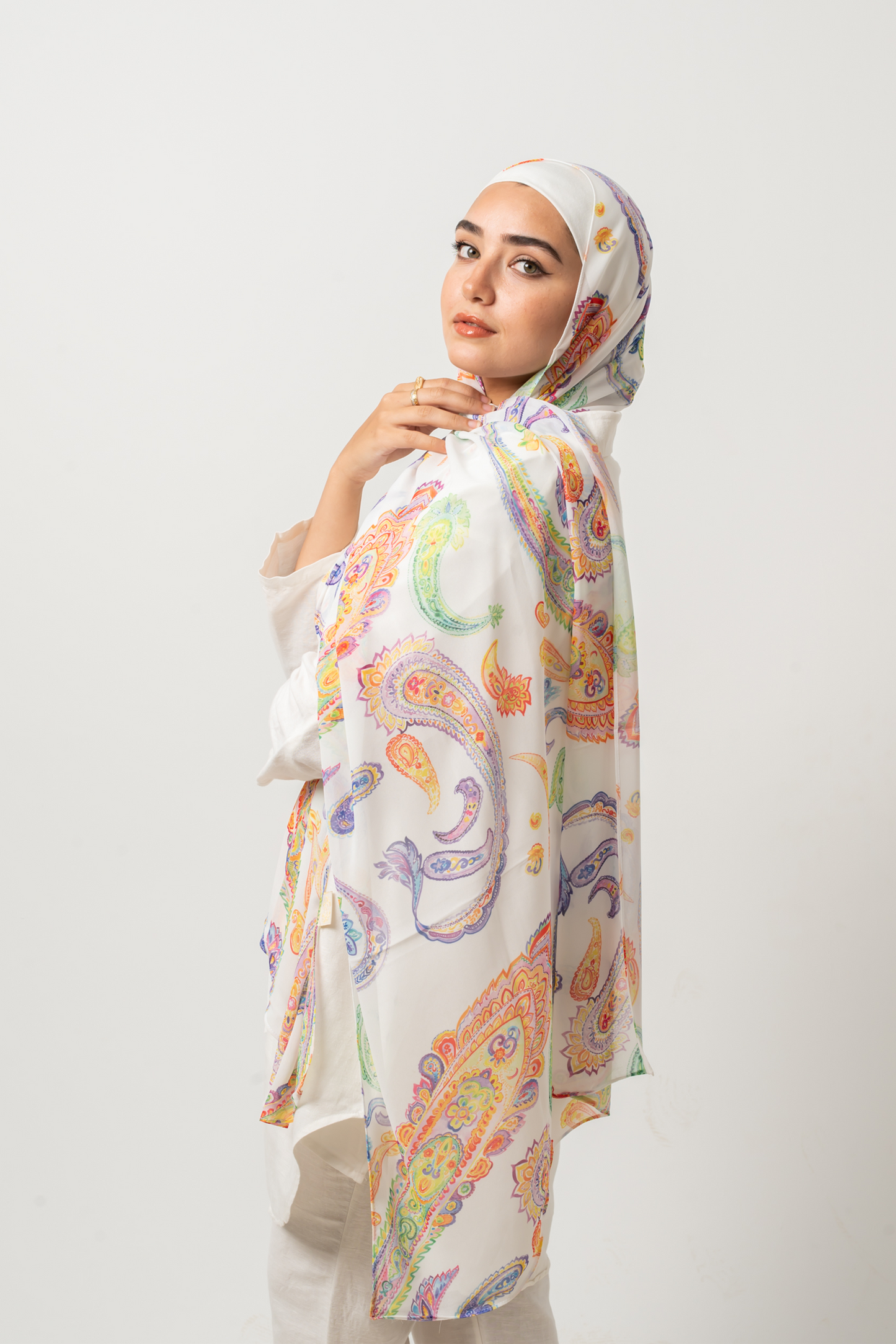 Sunset Persian Chiffon Scarf