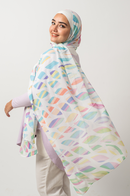 Vibrant Leaves Chiffon Scarf