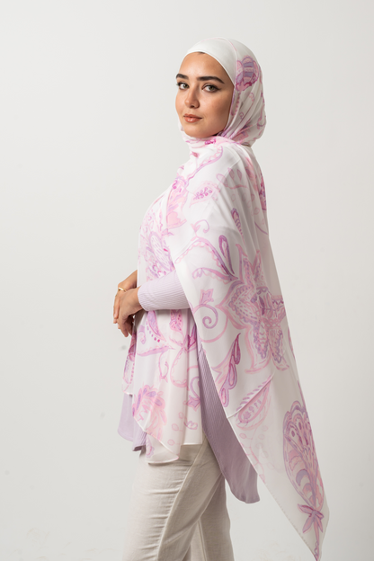 Lavender Mist Chiffon Scarf