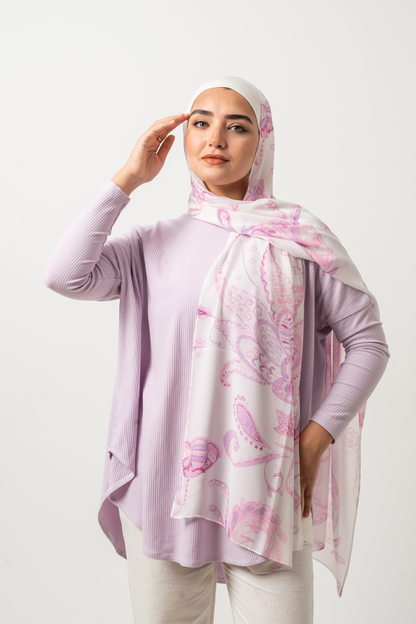 Lavender Mist Chiffon Scarf
