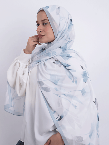 Light Blue Watercolor Scarf