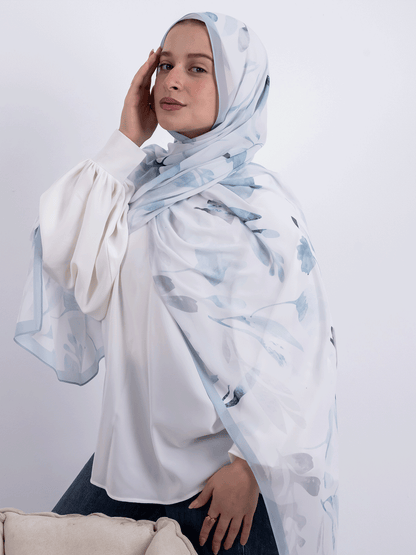 Light Blue Watercolor Scarf