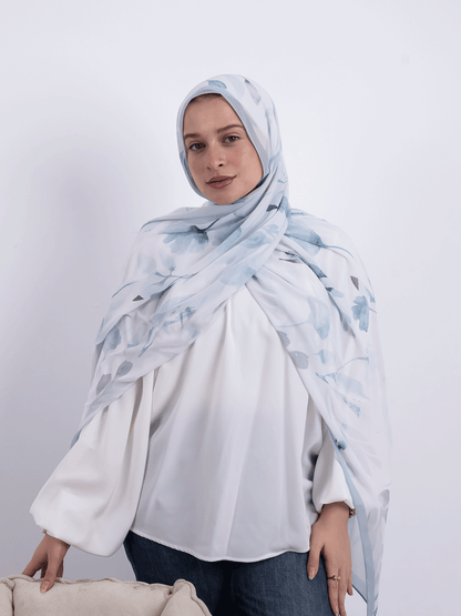 Light Blue Watercolor Scarf