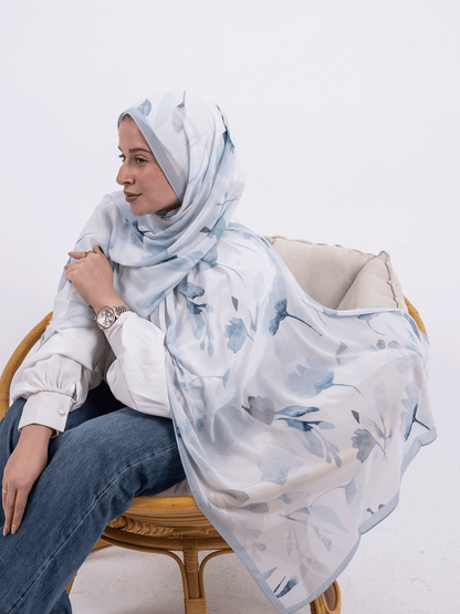 Light Blue Watercolor Scarf