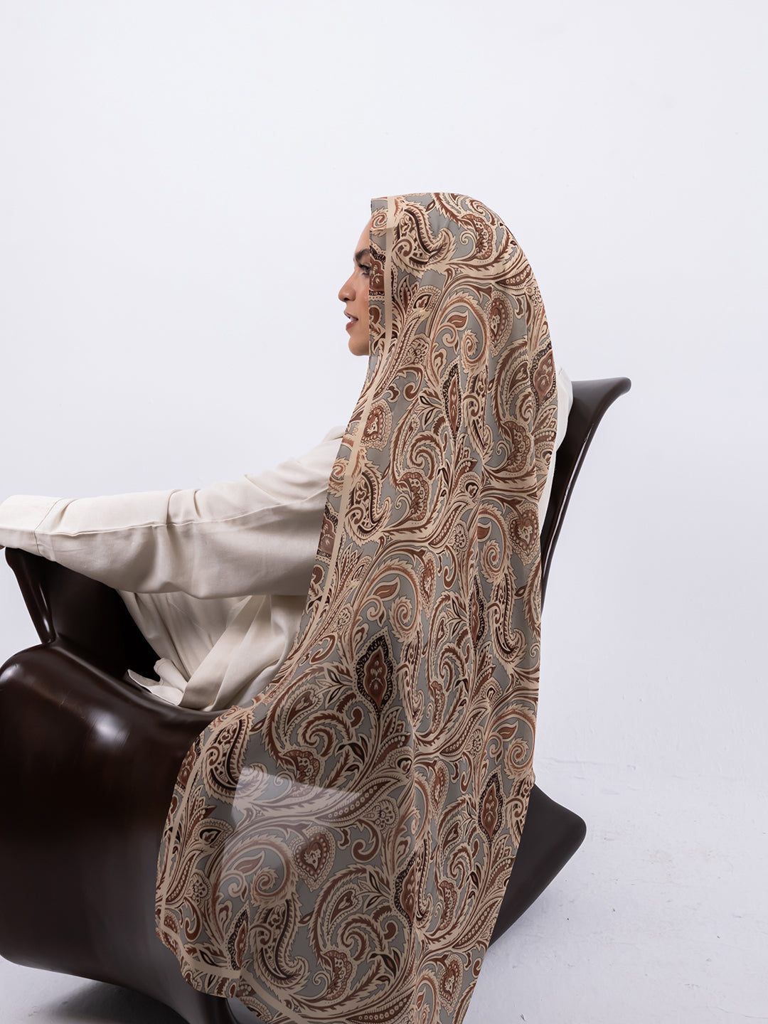 Shades of Brown Paisley Scarf