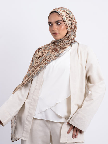 Shades of Brown Paisley Scarf