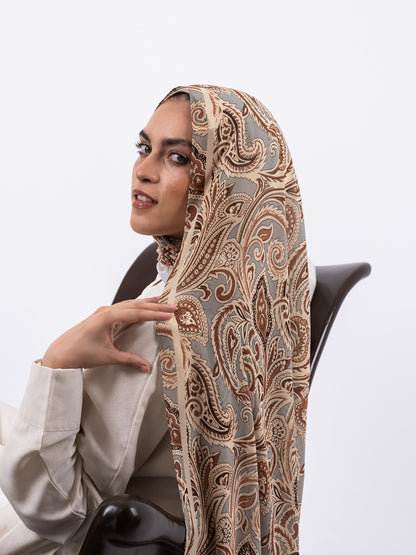 Shades of Brown Paisley Scarf