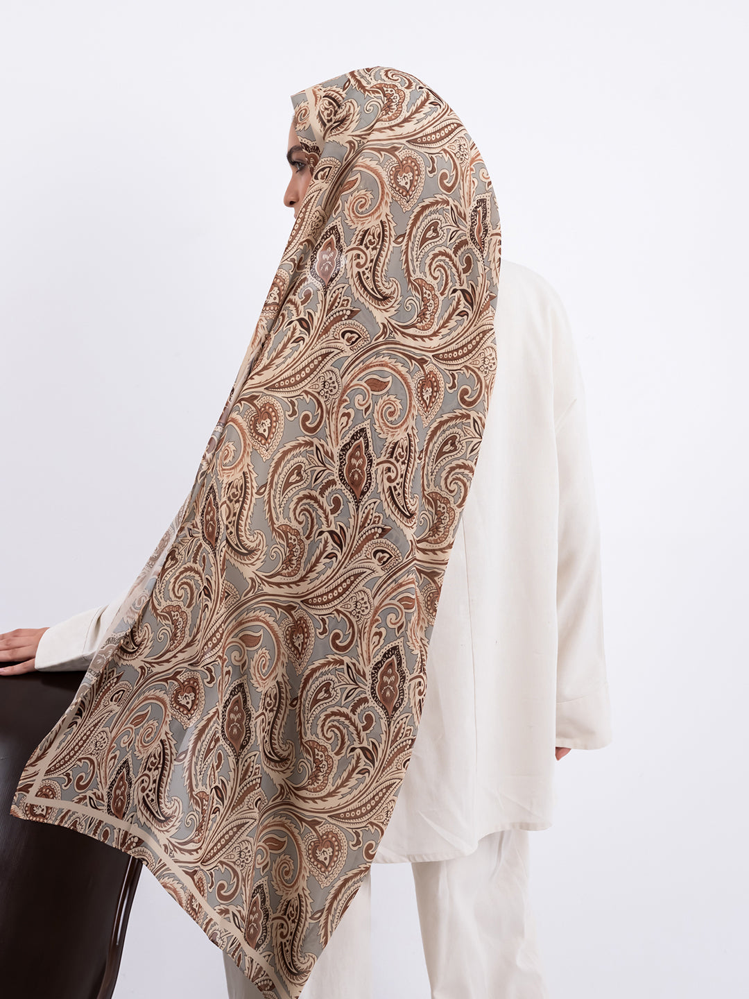 Shades of Brown Paisley Scarf