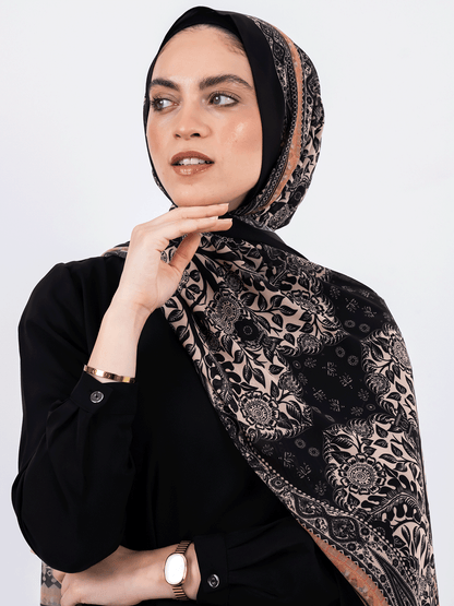 Soft Petals – Printed Chiffon Scarf