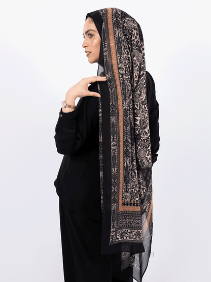 Soft Petals – Printed Chiffon Scarf